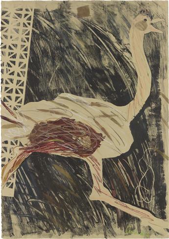 EMMA AMOS (1938 -   ) Josephine and the Ostrich.